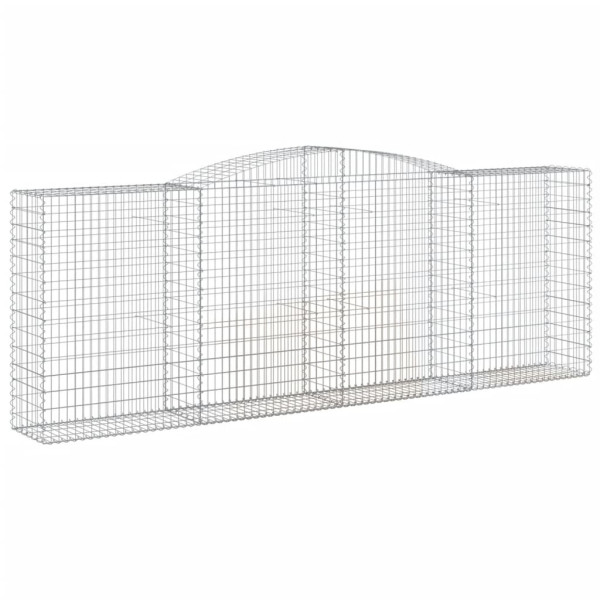 Kosz Gabionowy Łukowaty Siatka Ogrodzenie Ścianka Stal 400x50x140/160 cm 665207