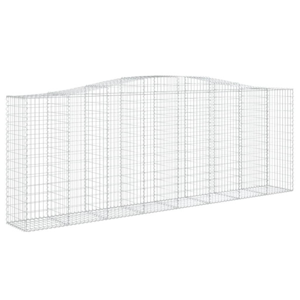 Kosz Gabionowy Łukowaty Siatka Ogrodzenie Ścianka Stal 400x50x140/160 cm 663405