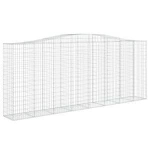 Kosz Gabionowy Łukowaty Siatka Ogrodzenie Ścianka Stal 400x50x160/180 cm 665160 Kosz Gabionowy Łukowaty Siatka Ogrodzenie Ścianka Stal 400x50x160/180 cm 665160