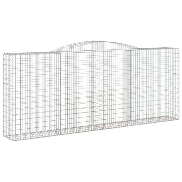 Kosz Gabionowy Łukowaty Siatka Ogrodzenie Ścianka Stal 400x50x160/180 cm 664016