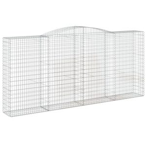 Kosz Gabionowy Łukowaty Siatka Ogrodzenie Ścianka Stal 400x50x180/200 cm 663633 Kosz Gabionowy Łukowaty Siatka Ogrodzenie Ścianka Stal 400x50x180/200 cm 663633