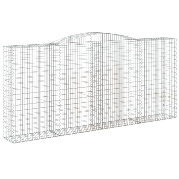 Kosz Gabionowy Łukowaty Siatka Ogrodzenie Ścianka Stal 400x50x180/200 cm 663633