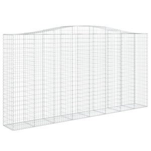 Kosz Gabionowy Łukowaty Siatka Ogrodzenie Ścianka Stal 400x50x200/220 cm 664036 Kosz Gabionowy Łukowaty Siatka Ogrodzenie Ścianka Stal 400x50x200/220 cm 664036