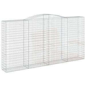 Kosz Gabionowy Łukowaty Siatka Ogrodzenie Ścianka Stal 400x50x200/220 cm 663607 Kosz Gabionowy Łukowaty Siatka Ogrodzenie Ścianka Stal 400x50x200/220 cm 663607