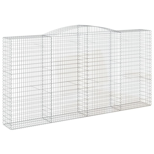 Kosz Gabionowy Łukowaty Siatka Ogrodzenie Ścianka Stal 400x50x200/220 cm 663607