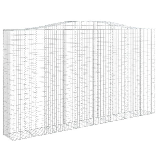 Kosz Gabionowy Łukowaty Siatka Ogrodzenie Ścianka Stal 400x50x220/240 cm 665020