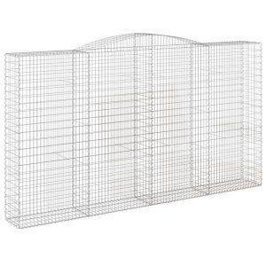 Kosz Gabionowy Łukowaty Siatka Ogrodzenie Ścianka Stal 400x50x220/240 cm 663989 Kosz Gabionowy Łukowaty Siatka Ogrodzenie Ścianka Stal 400x50x220/240 cm 663989