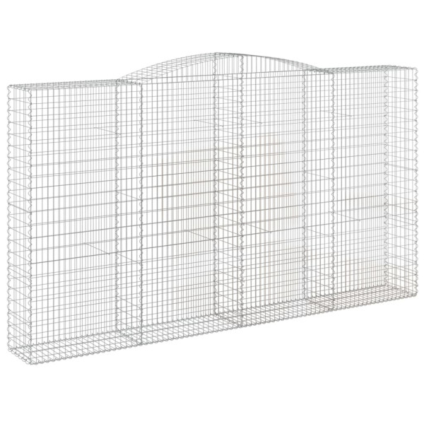 Kosz Gabionowy Łukowaty Siatka Ogrodzenie Ścianka Stal 400x50x220/240 cm 663989
