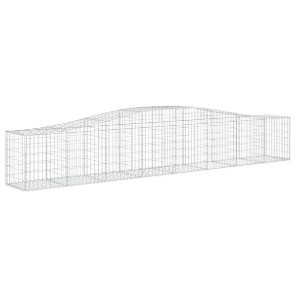 Kosz Gabionowy Łukowaty Siatka Ogrodzenie Ścianka Stal 400x50x60/80 cm 663921