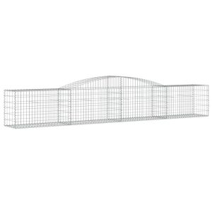 Kosz Gabionowy Łukowaty Siatka Ogrodzenie Ścianka Stal 400x50x60/80 cm 663897 Kosz Gabionowy Łukowaty Siatka Ogrodzenie Ścianka Stal 400x50x60/80 cm 663897