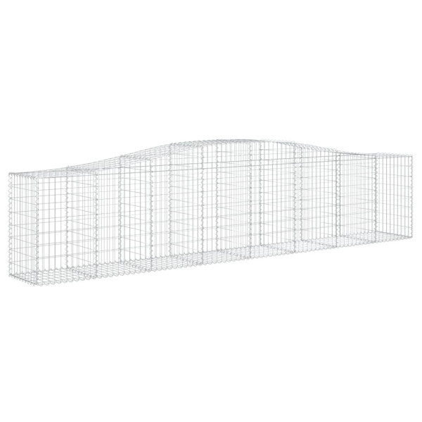 Kosz Gabionowy Łukowaty Siatka Ogrodzenie Ścianka Stal 400x50x80/100 cm 664027