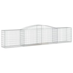 Kosz Gabionowy Łukowaty Siatka Ogrodzenie Ścianka Stal 400x50x80/100 cm 663641 Kosz Gabionowy Łukowaty Siatka Ogrodzenie Ścianka Stal 400x50x80/100 cm 663641