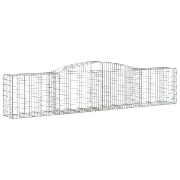 Kosz Gabionowy Łukowaty Siatka Ogrodzenie Ścianka Stal 400x50x80/100 cm 663641