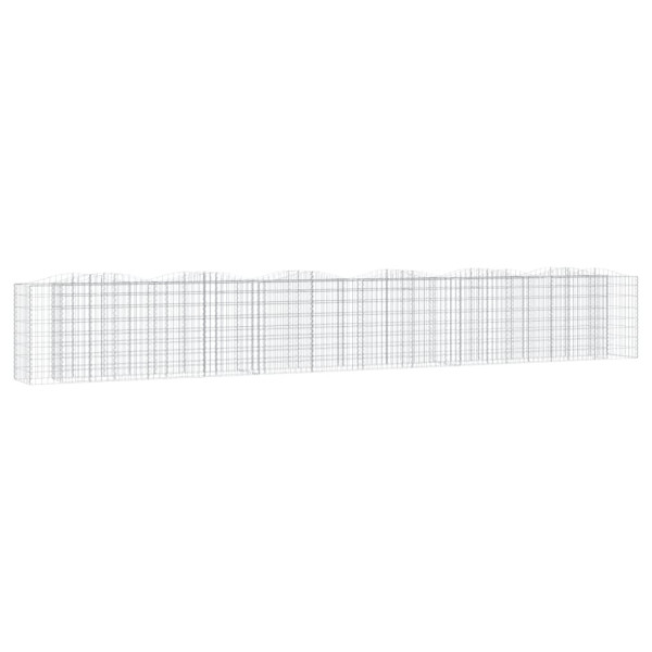 Kosz Gabionowy Łukowaty Siatka Ogrodzenie Ścianka Stal 600x50x100 cm 663861