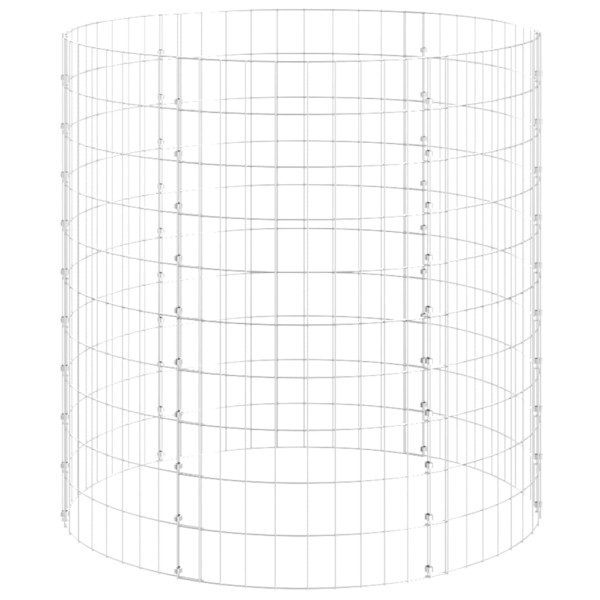 Kosz Gabionowy Ogrodzenie Płot Ściana Gabionowa Stal Ø100x100 cm Srebrny 872219