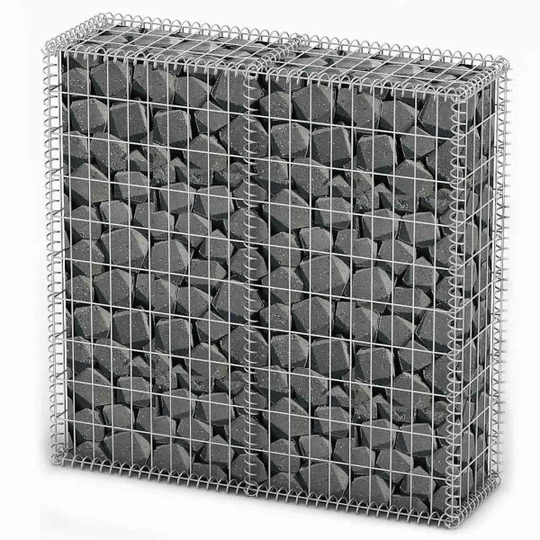 Kosz Gabionowy Ogrodzenie Płot Ściana Gabionowa Stal 100x100x30 cm Srebrny 874373
