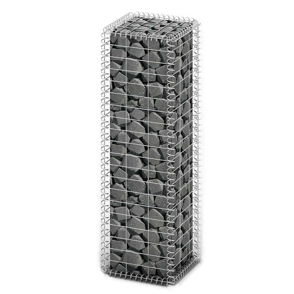 Kosz Gabionowy Ogrodzenie Płot Ściana Gabionowa Stal 100x30x30 cm Srebrny 874385