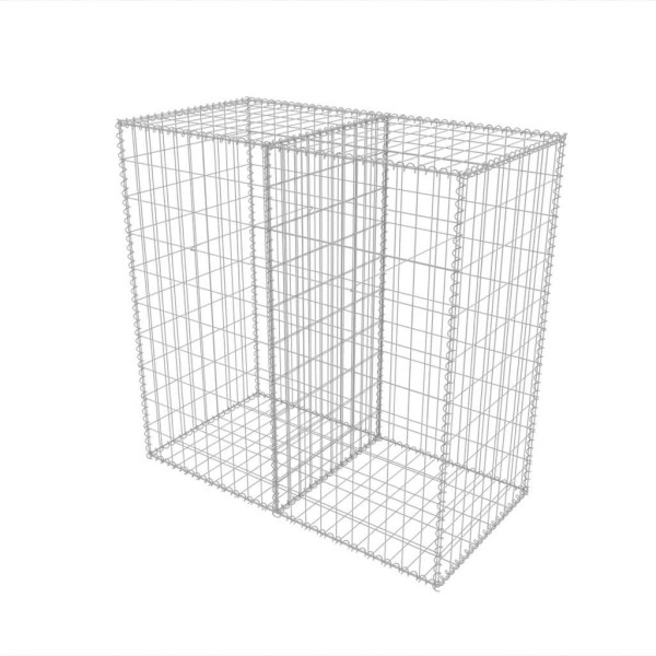 Kosz Gabionowy Ogrodzenie Płot Ściana Gabionowa Stal 100x50x100 cm Srebrny 874389