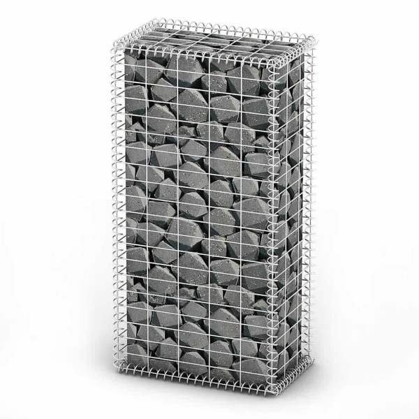 Kosz Gabionowy Ogrodzenie Płot Ściana Gabionowa Stal 100x50x30 cm Srebrny 874324