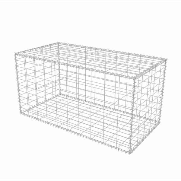 Kosz Gabionowy Ogrodzenie Płot Ściana Gabionowa Stal 100x50x50 cm Srebrny 874332