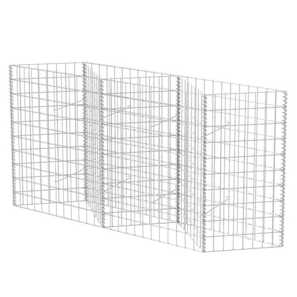 Kosz Gabionowy Ogrodzenie Płot Ściana Gabionowa Stal 120x30x100 cm Srebrny 874328