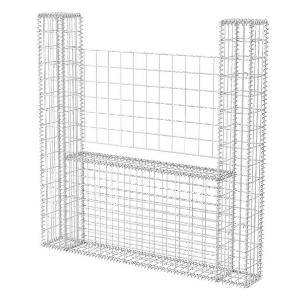 Kosz Gabionowy Ogrodzenie Płot Ściana Gabionowa Stal 160x20x150 cm Srebrny 874404