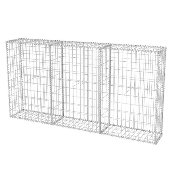 Kosz Gabionowy Ogrodzenie Płot Ściana Gabionowa Stal 200x30x100 cm Srebrny 874393