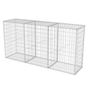 Kosz Gabionowy Ogrodzenie Płot Ściana Gabionowa Stal 200x50x100 cm Srebrny 874410 Kosz Gabionowy Ogrodzenie Płot Ściana Gabionowa Stal 200x50x100 cm Srebrny 874410