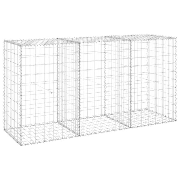 Kosz Gabionowy Ogrodzenie Płot Ściana Gabionowa Stal 200x60x100 cm Srebrny 874382