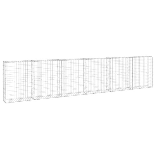 Kosz Gabionowy Ogrodzenie Płot Ściana Gabionowa Stal 300x30x100 cm Srebrny 874374