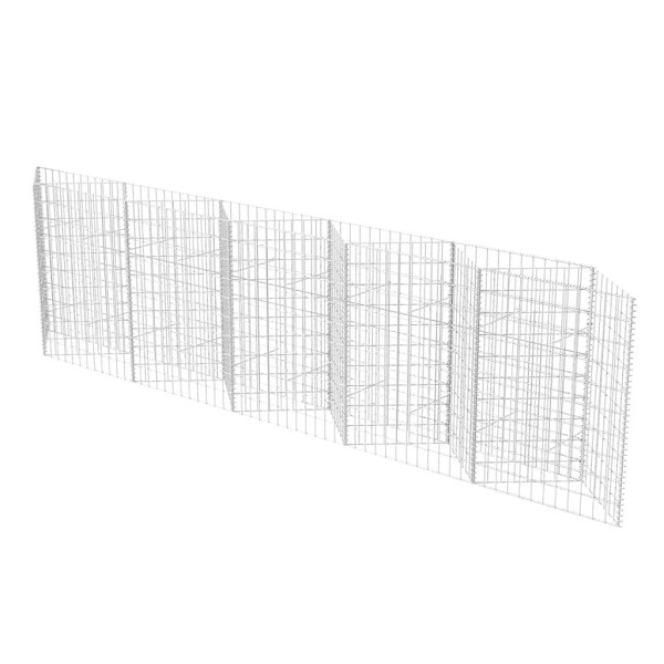 Kosz Gabionowy Ogrodzenie Płot Ściana Gabionowa Stal 300x30x100 cm Srebrny 874343
