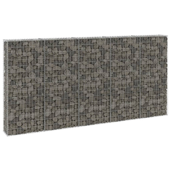 Kosz Gabionowy Ogrodzenie Płot Ściana Gabionowa Stal 300x30x150 cm Srebrny 874341