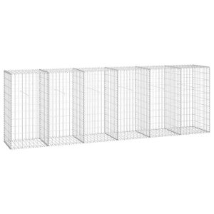 Kosz Gabionowy Ogrodzenie Płot Ściana Gabionowa Stal 300x50x100 cm Srebrny 874334 Kosz Gabionowy Ogrodzenie Płot Ściana Gabionowa Stal 300x50x100 cm Srebrny 874334