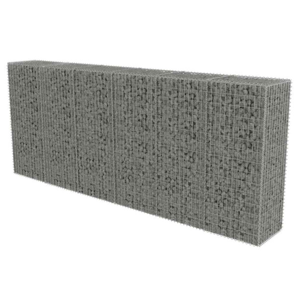 Kosz Gabionowy Ogrodzenie Płot Ściana Gabionowa Stal 300x50x150 cm Srebrny 874325
