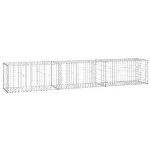 Kosz Gabionowy Ogrodzenie Płot Ściana Gabionowa Stal 300x50x50 cm Srebrny 874380 Kosz Gabionowy Ogrodzenie Płot Ściana Gabionowa Stal 300x50x50 cm Srebrny 874380