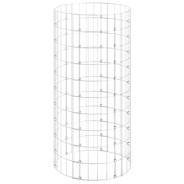 Kosz Gabionowy Ogrodzenie Płot Ściana Gabionowa Stal Ø50x100 cm Srebrny 872249
