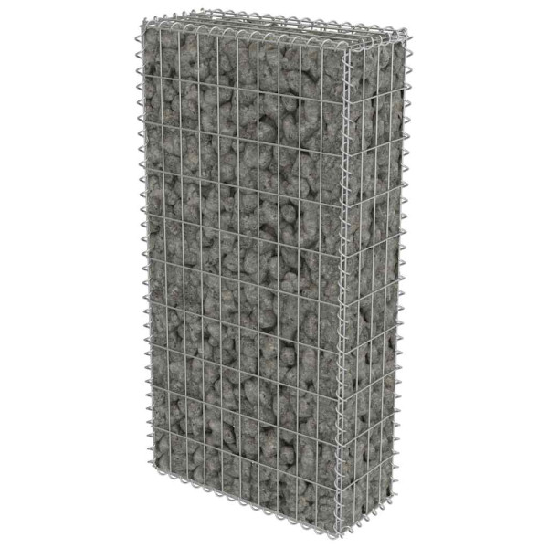 Kosz Gabionowy Ogrodzenie Płot Ściana Gabionowa Stal 50x20x100 cm Srebrny 874330
