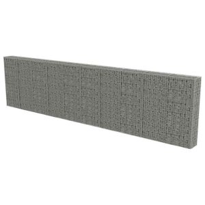 Kosz Gabionowy Ogrodzenie Płot Ściana Gabionowa Stal 600x30x150 cm Srebrny 874346 Kosz Gabionowy Ogrodzenie Płot Ściana Gabionowa Stal 600x30x150 cm Srebrny 874346