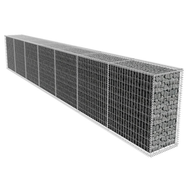 Kosz Gabionowy Ogrodzenie Płot Ściana Gabionowa Stal 600x50x100 cm Srebrny 880562