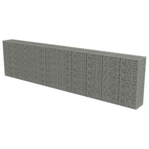 Kosz Gabionowy Ogrodzenie Płot Ściana Gabionowa Stal 600x50x150 cm Srebrny 874345 Kosz Gabionowy Ogrodzenie Płot Ściana Gabionowa Stal 600x50x150 cm Srebrny 874345