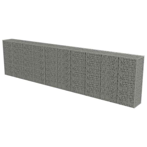 Kosz Gabionowy Ogrodzenie Płot Ściana Gabionowa Stal 600x50x150 cm Srebrny 874345