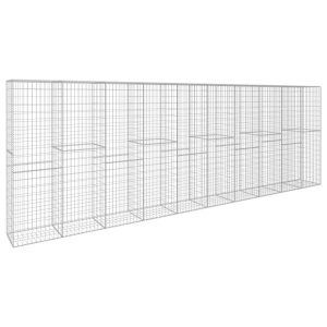 Kosz Gabionowy Ogrodzenie Płot Ściana Gabionowa Stal 600x50x200 cm Srebrny 880488 Kosz Gabionowy Ogrodzenie Płot Ściana Gabionowa Stal 600x50x200 cm Srebrny 880488