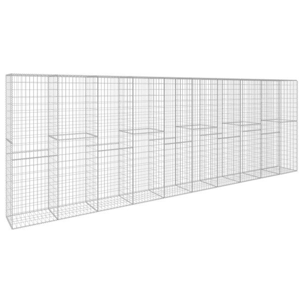 Kosz Gabionowy Ogrodzenie Płot Ściana Gabionowa Stal 600x50x200 cm Srebrny 880488
