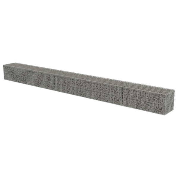 Kosz Gabionowy Ogrodzenie Płot Ściana Gabionowa Stal 600x50x50 cm Srebrny 874339