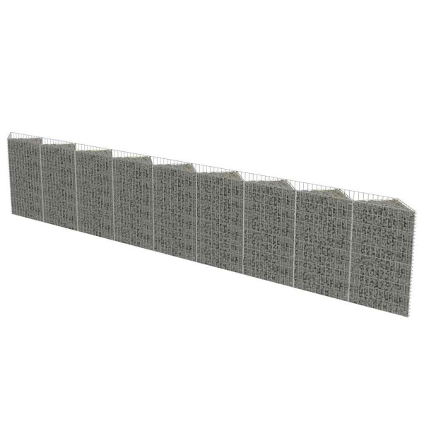 Kosz Gabionowy Ogrodzenie Płot Ściana Gabionowa Stal 630x30x100 cm Srebrny 880520