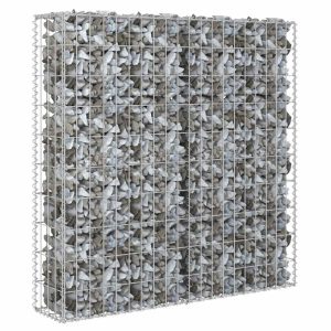 Kosz Gabionowy Ogrodzenie Płot Ściana Gabionowa Stal 80x20x100 cm Srebrny 874386