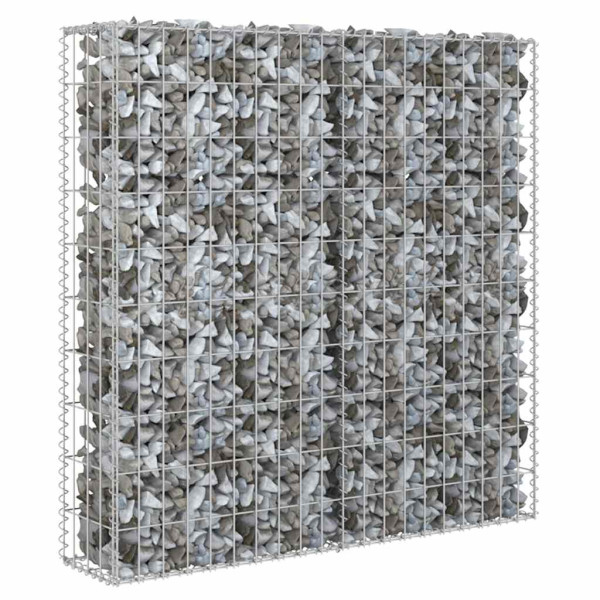 Kosz Gabionowy Ogrodzenie Płot Ściana Gabionowa Stal 80x20x100 cm Srebrny 874386