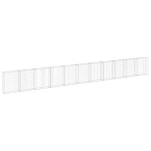 Kosz Gabionowy Ogrodzenie Płot Ściana Gabionowa Stal 900x30x100 cm Srebrny 874377