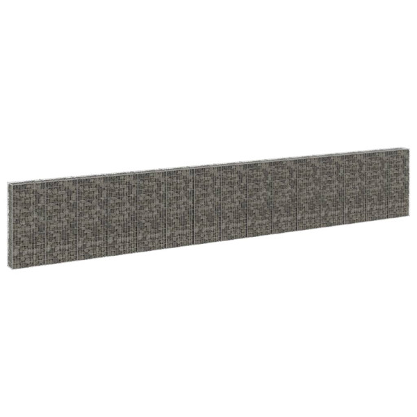 Kosz Gabionowy Ogrodzenie Płot Ściana Gabionowa Stal 900x30x150 cm Srebrny 874391