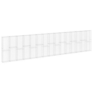 Kosz Gabionowy Ogrodzenie Płot Ściana Gabionowa Stal 900x30x200 cm Srebrny 874369